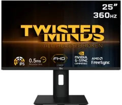 Twisted Minds TM25BFI FHD 24,5'', 360Hz, 0,5ms, HDMI 2.0 Oyuncu Monitörü
