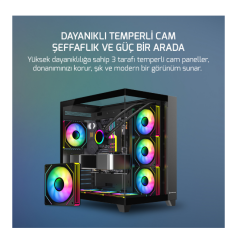 GAMEPOWER WARCRY TOPGLASS 4XARGB 650W BLACK KASA