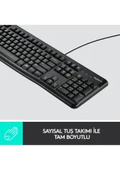 Logitech MK120 920-002560 Kablolu Klavye Mouse Seti, Siyah