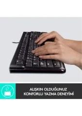 Logitech MK120 920-002560 Kablolu Klavye Mouse Seti, Siyah