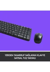 Logitech MK220 Kablosuz Siyah Klavye Mouse Seti