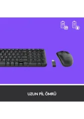 Logitech MK220 Kablosuz Siyah Klavye Mouse Seti