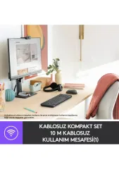 Logitech MK220 Kablosuz Siyah Klavye Mouse Seti