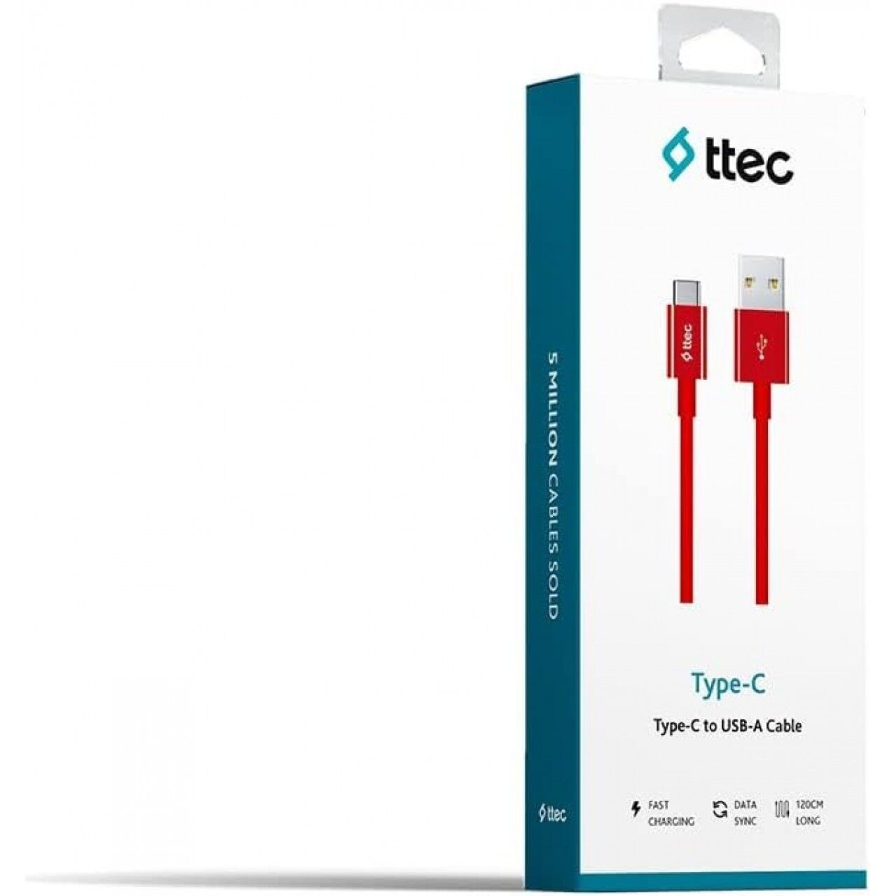 Ttec 2DK12K Type-C USB 1.2 m Şarj Kablosu, Kırmızı