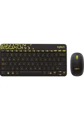 Logitech MK240 Kablosuz Siyah Sarı Klavye Mouse Seti