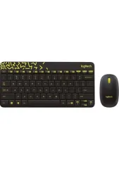 Logitech MK240 Kablosuz Siyah Sarı Klavye Mouse Seti