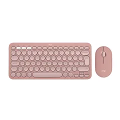 Logitech Pebble 2 Combo Çoklu Sessiz Kablosuz Klavye ve Mouse Seti, Pembe