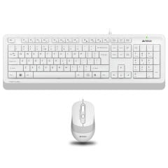 A4 Tech F1010 Beyaz Kablolu Klavye Mouse Seti