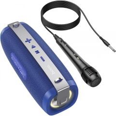 Hoco BS55 Dış Mekan Karaoke Mavi Hoparlörü
