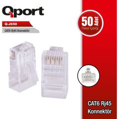 Qport Q-J650 50li CAT6 RJ45 Konnektör