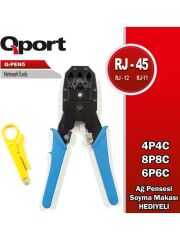 Qport Q-Pen5 RJ45 RJ11/12/45 Sıkma Pensesi+Sıyırma Aparatı