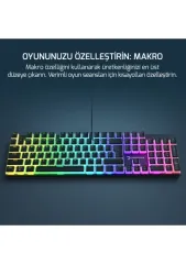 Gamepower Suki Mekanik Kırmızı Switch Puding Keycaps Türkçe Q 104 Tuş Gaming Klavye