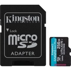 Kingston Canvas Go Plus Class10 UHS-I U3 A2 V30 256 GB Micro SD Kart
