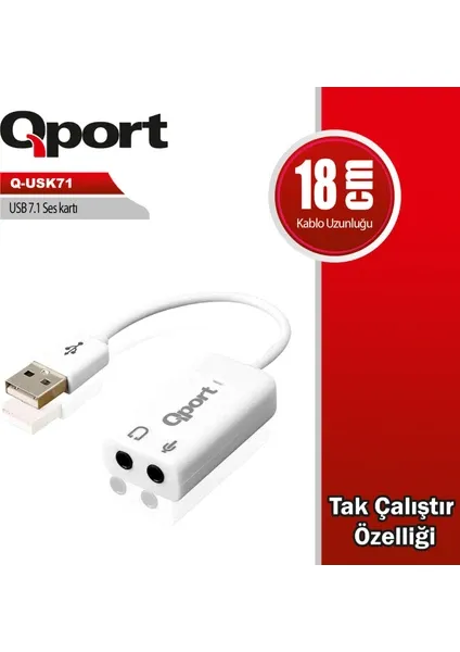 QPORT USB TO 7.1 SES KARTI (Q-USK71)