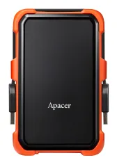 Apacer AC630 1 TB Askeri Sınıf Darbeye Dayanıklı 2.5¨ USB 3.1 Taşınabilir Harddisk, Siyah-Turuncu