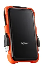 Apacer AC630 1 TB Askeri Sınıf Darbeye Dayanıklı 2.5¨ USB 3.1 Taşınabilir Harddisk, Siyah-Turuncu