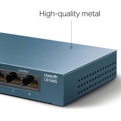 TP-Link LS108G 8 Port Litewave 10/100/1000 Gigabit Switch Yönetilemez,Çelik Kasa