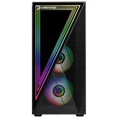 Gamepower Ravadin ATX 3* ARGB Infinity Fan 700W PSU Oyuncu Kasası, Siyah