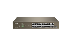 IP-Com F1118P-16-150W 16 Bağlantı Noktalı POE 16FE+2GE/1SFP Yönetilmeyen Switch