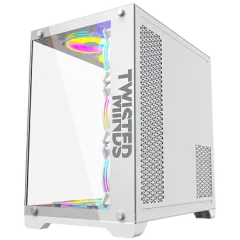Twisted Minds TM1-W-S Bullet-07 Orta Temperli Cam Mid Tower Oyuncu Kasası, Beyaz
