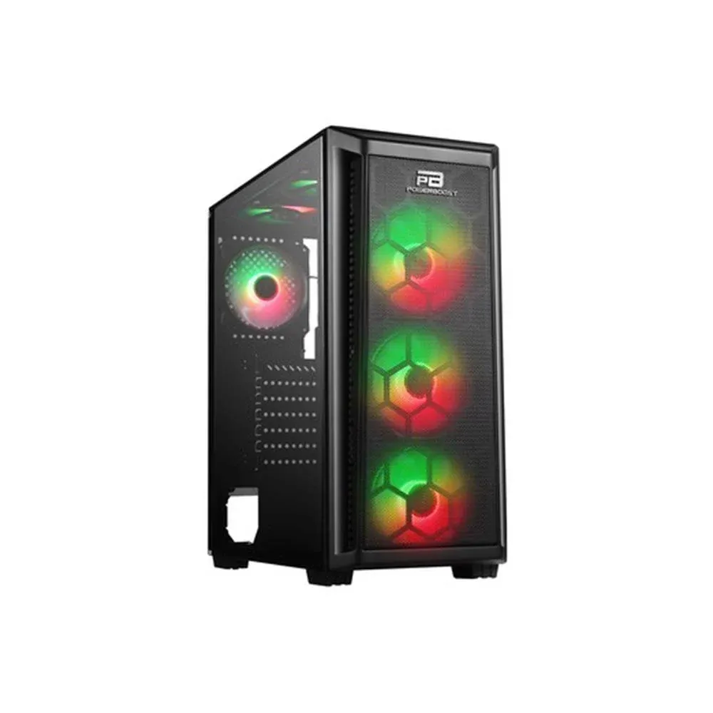 Power Boost VK-T01B RGB 650W Led Fanlı ATX Siyah Oyuncu Kasası