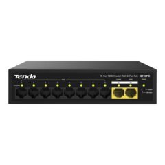 Tenda 10 Port 8 Port PoE+ 10-100 Mbps 2 Port Uplink Çelik Kasa Switch