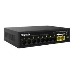 Tenda 10 Port 8 Port PoE+ 10-100 Mbps 2 Port Uplink Çelik Kasa Switch