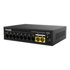 Tenda 10 Port 8 Port PoE+ 10-100 Mbps 2 Port Uplink Çelik Kasa Switch