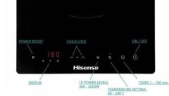 HISENSE HIC2000Y TEK GÖZLÜ 28*36 CM CAM İNDÜKSİYON OCAK SİYAH