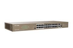 IP-Com 24 Port 10/100+ 2xRJ45/1x1GB SFP Kombo 250W Poe Racmount Switch