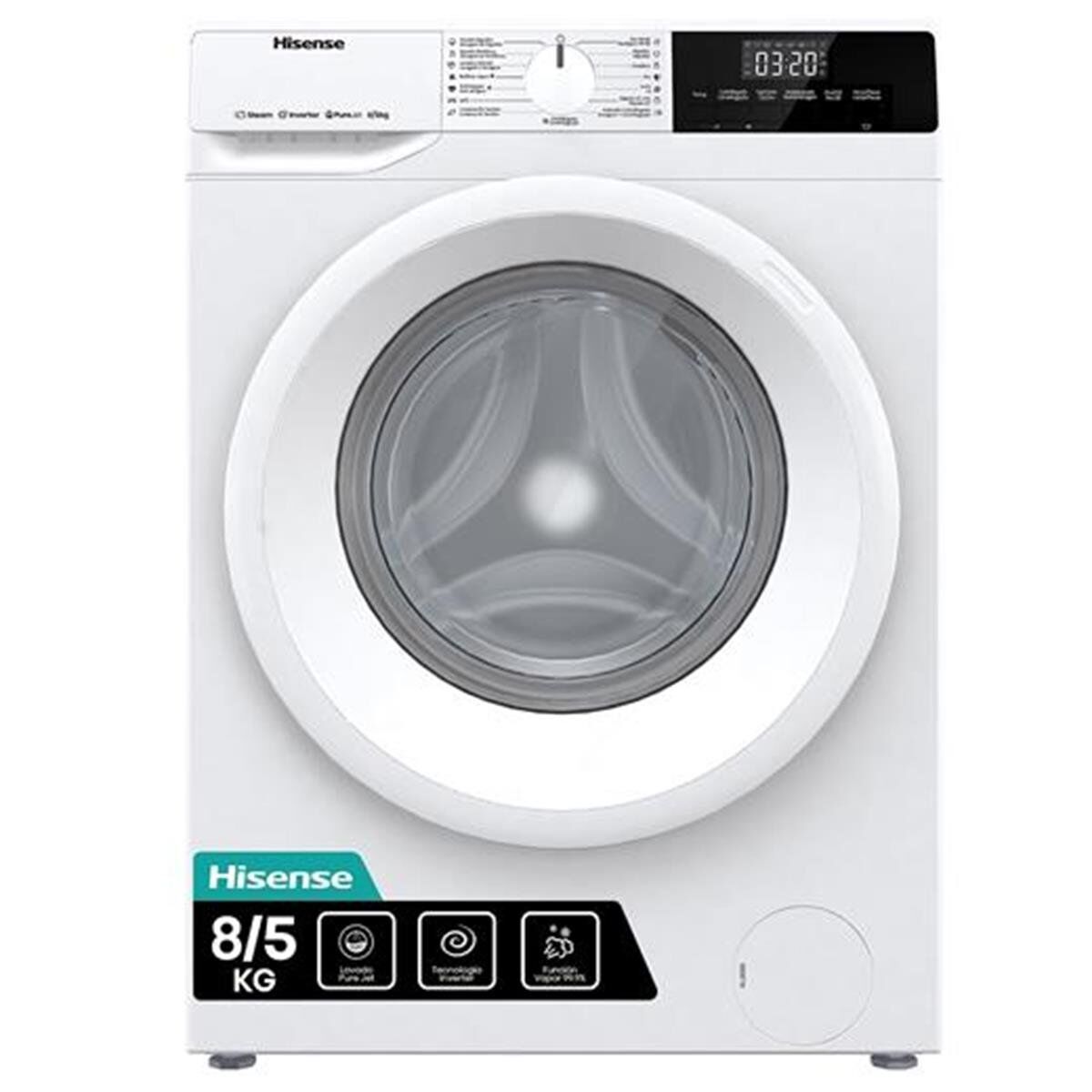 HISENSE WDQE8014EVJM 8 KG YIKAMA 5 KG KURUTMA 1400 DEVİR KURUTMALI ÇAMAŞIR MAKİNESİ BEYAZ