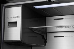 HISENSE RQ760N4IFE 577 LT. 4 KAPILI GARDIROP TİPİ NO FROST SU ve BUZ HAZNELİ EKRANLI BUZDOLABI SİYAH