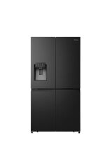 HISENSE RQ760N4SBFE 584 LT. 4 KAPILI GARDIROP TİPİ NO FROST SU ve BUZ HAZNELİ BUZDOLABI SİYAH