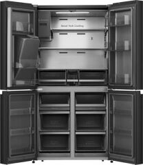 HISENSE RQ760N4SBFE 584 LT. 4 KAPILI GARDIROP TİPİ NO FROST SU ve BUZ HAZNELİ BUZDOLABI SİYAH