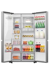 HISENSE RS818N4TIE 632 LT. GARDIROP TİPİ NO FROST SU VE BUZ HAZNELİ BUZDOLABI INOX