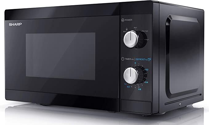 SHARP  800 W Solo Mikrodalga Fırın, 20 L Kapasite, 5 Güç Seviyesi ve Buz Çözme İşlevi – Siyah
