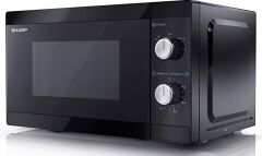 SHARP  800 W Solo Mikrodalga Fırın, 20 L Kapasite, 5 Güç Seviyesi ve Buz Çözme İşlevi – Siyah