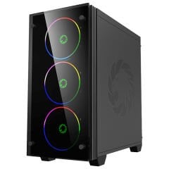 Gamemax Mini Stratos H609 RGB Fanlı 650W Siyah Oyuncu Kasası