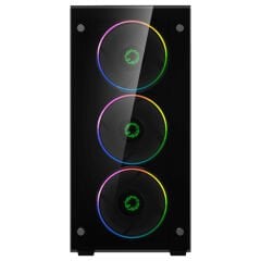 Gamemax Mini Stratos H609 RGB Fanlı 650W Siyah Oyuncu Kasası