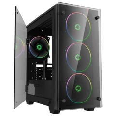 Gamemax Mini Stratos H609 RGB Fanlı 650W Siyah Oyuncu Kasası