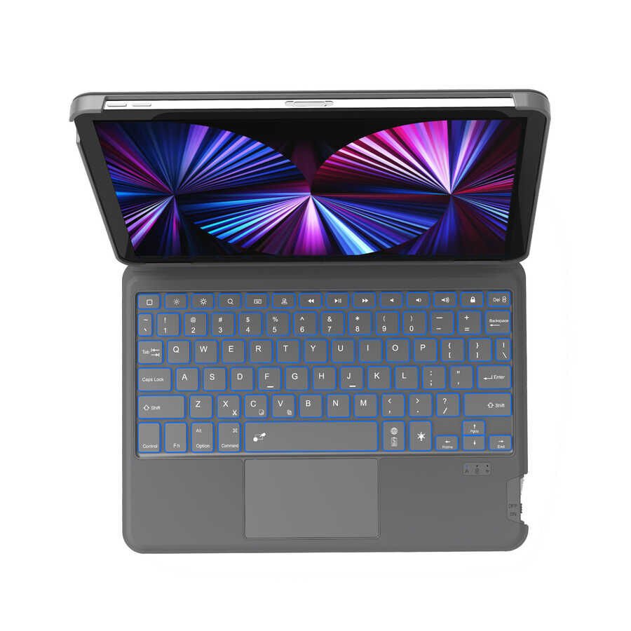 Wiwu Mag Touch iPad 10.2 (9.Nesil) Uyumlu Klavyeli Standlı Kılıf