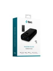 Ttec PowerSlim Trio LCD 20.000mAh PD 22,5W Dahili Kablolu Taşınabilir Şarj Aleti / Powerbank