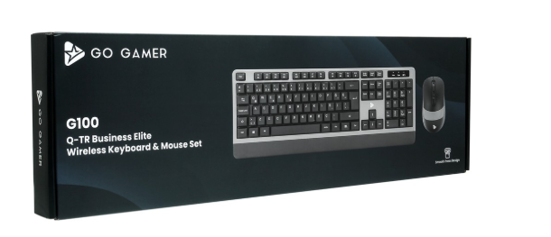 GO GAMER G100 BUSINESS ELITE KABLOSUZ Q KLAVYE MOUSE SET SIYAH/GRI