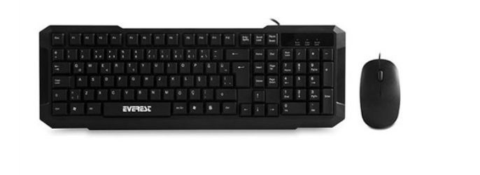EVEREST KM-515 SİYAH USB Q TYPE COMBO KLAVYE+MOUSE