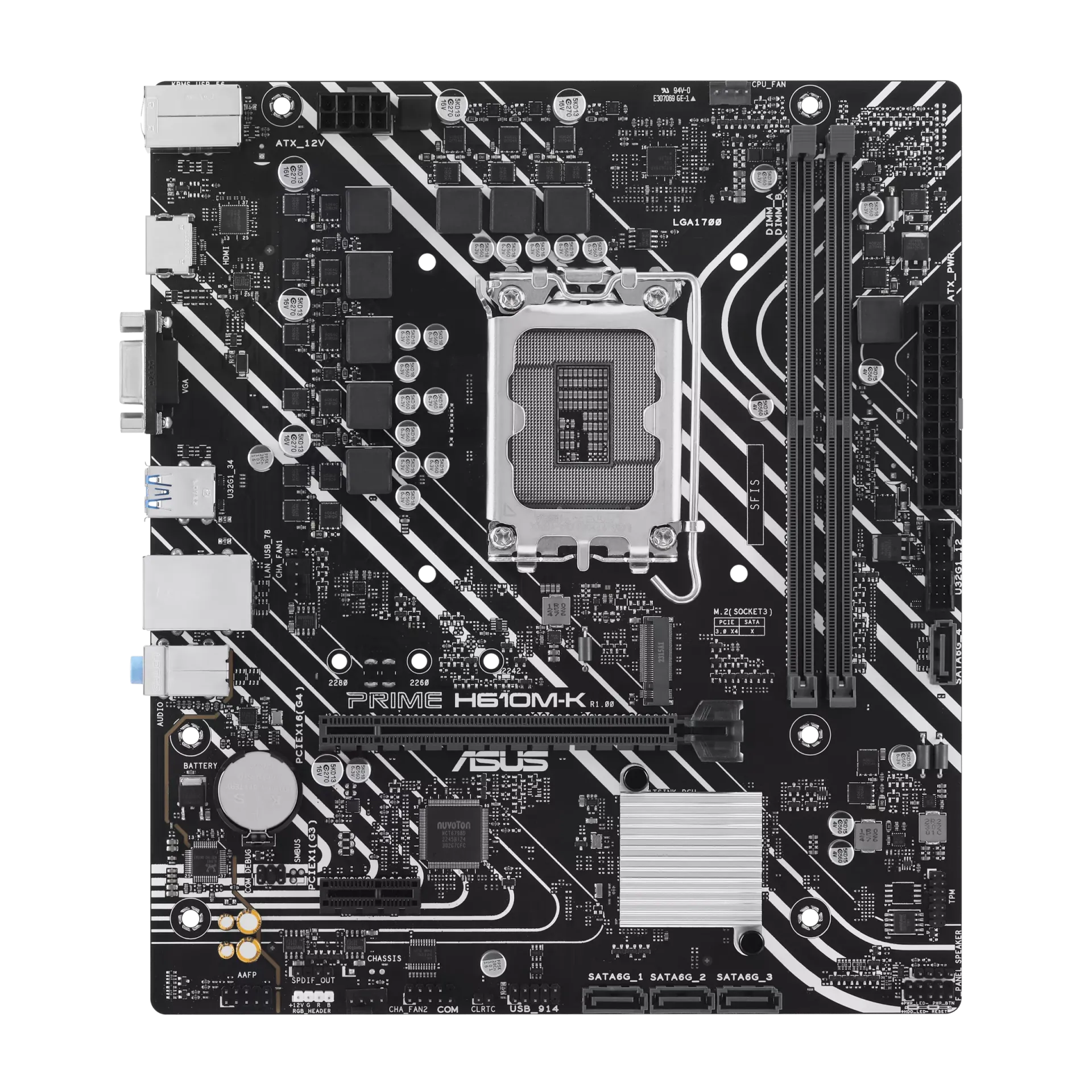 Asus Prime H610M-K DDR5 Intel 1700P 5600 HDMI VGA M2 USB3.2 mATX Anakart