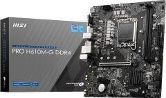 MSI Pro H610M-G DDR4 1700 3200(OC) PCI-E Gen 4 M.2 1G Lan mATX Anakart
