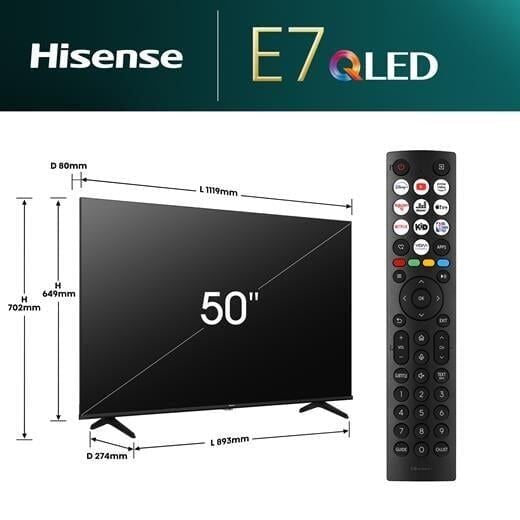 HISENSE 50E7NQ 50'' QLED UHD SMART TV