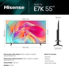 HISENSE 55E7KQ 55'' 4K QLED PRO HDR SMART TV