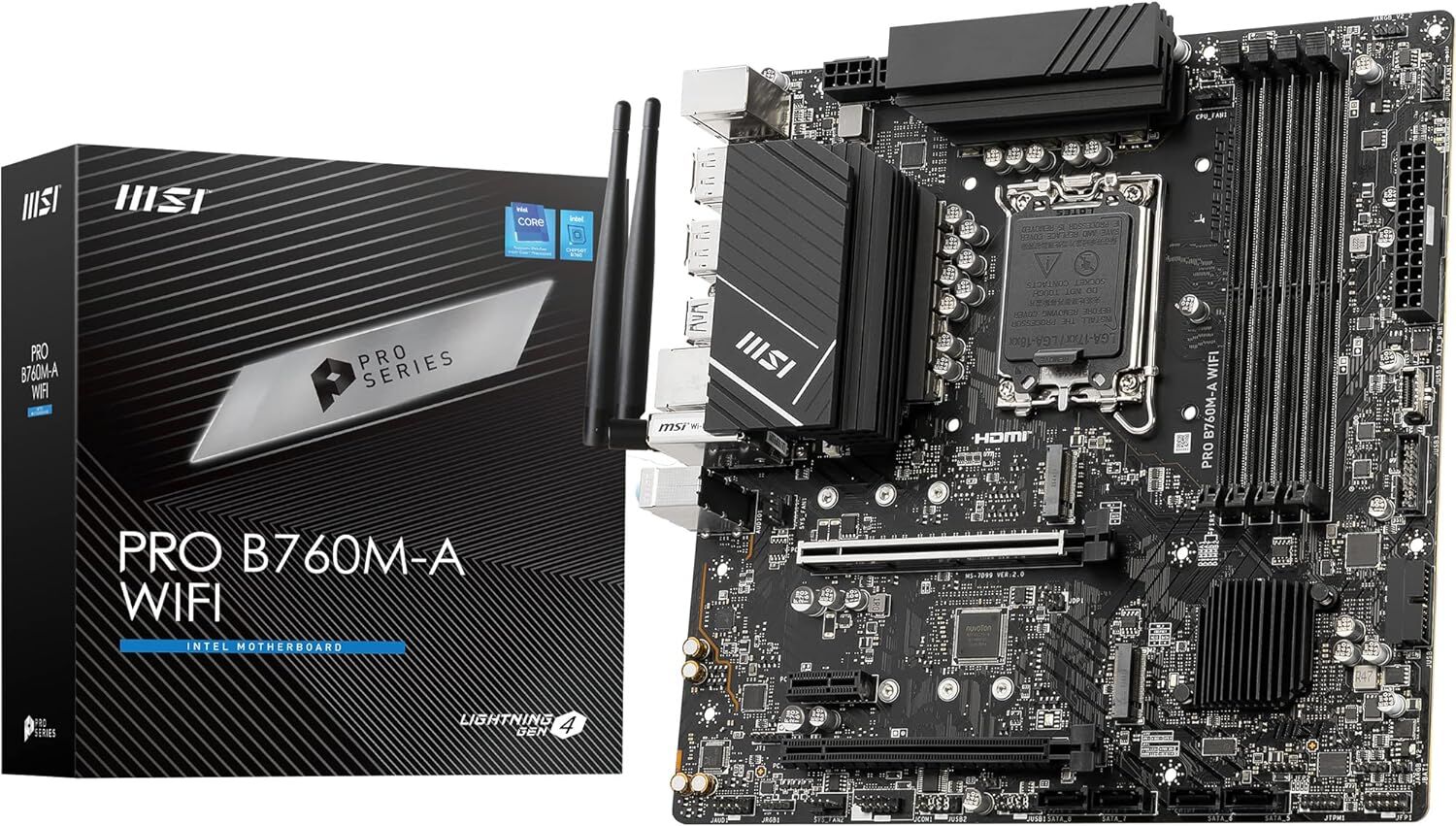 Msi Pro B760M-A Wi-Fi Intel LGA1700 DDR5 Micro Atx Anakart