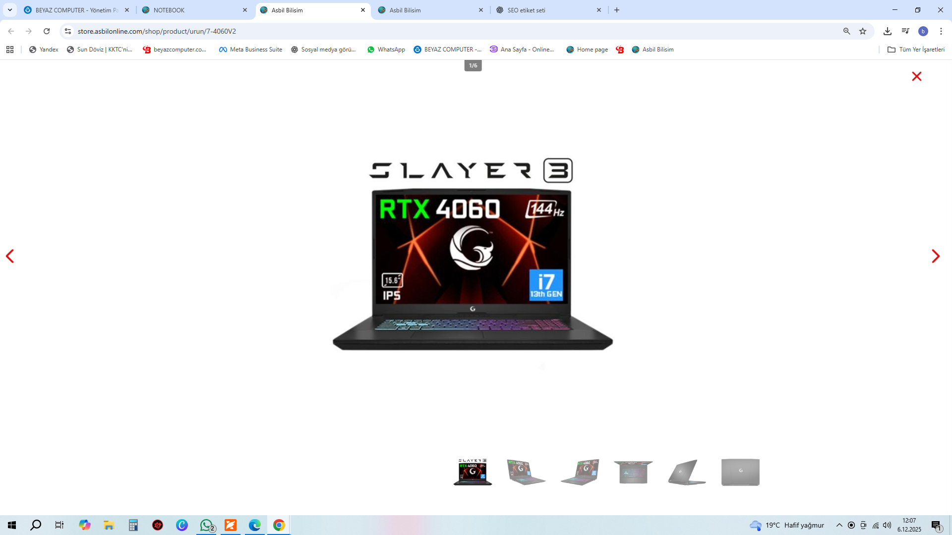 GG Slayer3 7-4060 C2 15.6'' i7-13700H 64GB 1TB 8GB-RTX4060 DOS